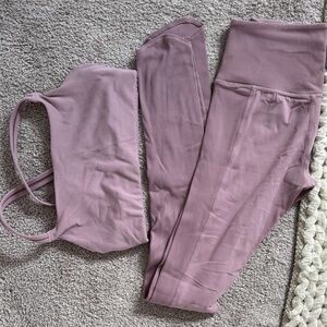 Athleta Lavender Sports Bra and Leggings Set